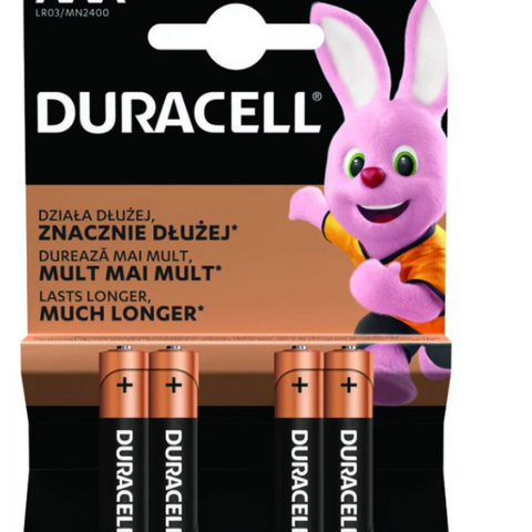 Алкална батерия Duracell ААА LR03 / 4 броя