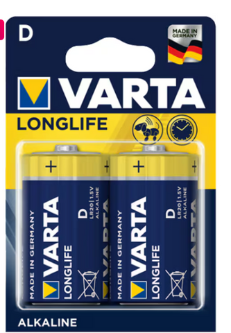 Батерия тип VARTA LR20-D, 2 бр / блистер