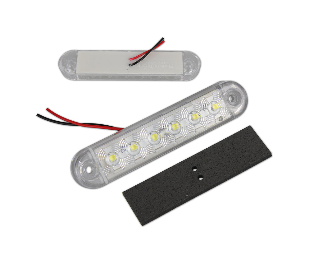 Габарит 6 LED Мини Бял 12-24V 100mm