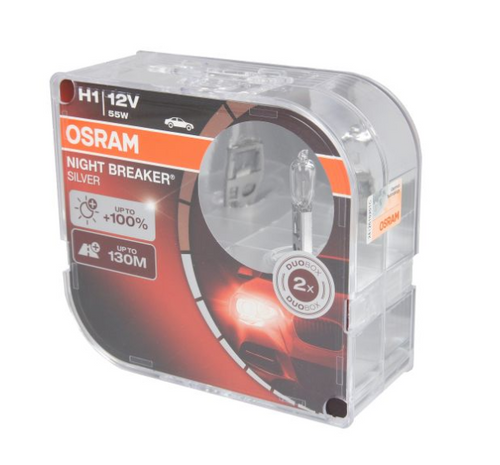 Крушка H1, 12V, 55W, тип фасунга: P14,5S, серия: Night Breaker Silver 100+