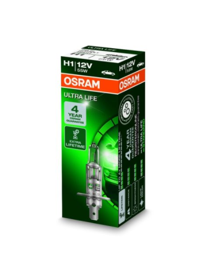 Крушка H1, 12V, 55W, P14,5S, серия: Ultra Life