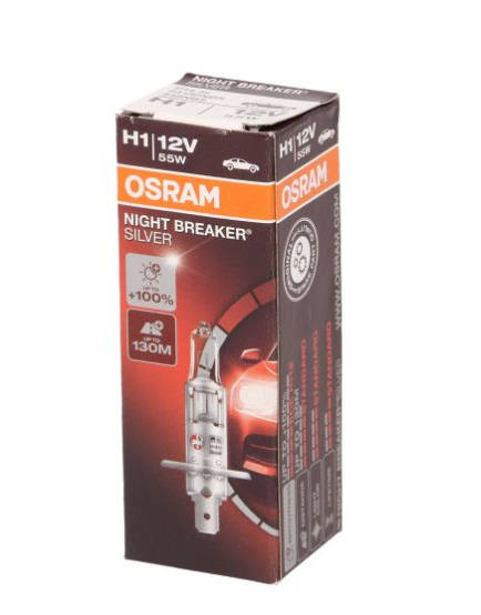 Крушка H1, 12V, 55W ерия:Night Breaker Silver  100+