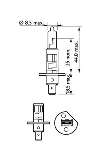 Philips H1 12V 55W P14,5S X-treme Vision Pro150+